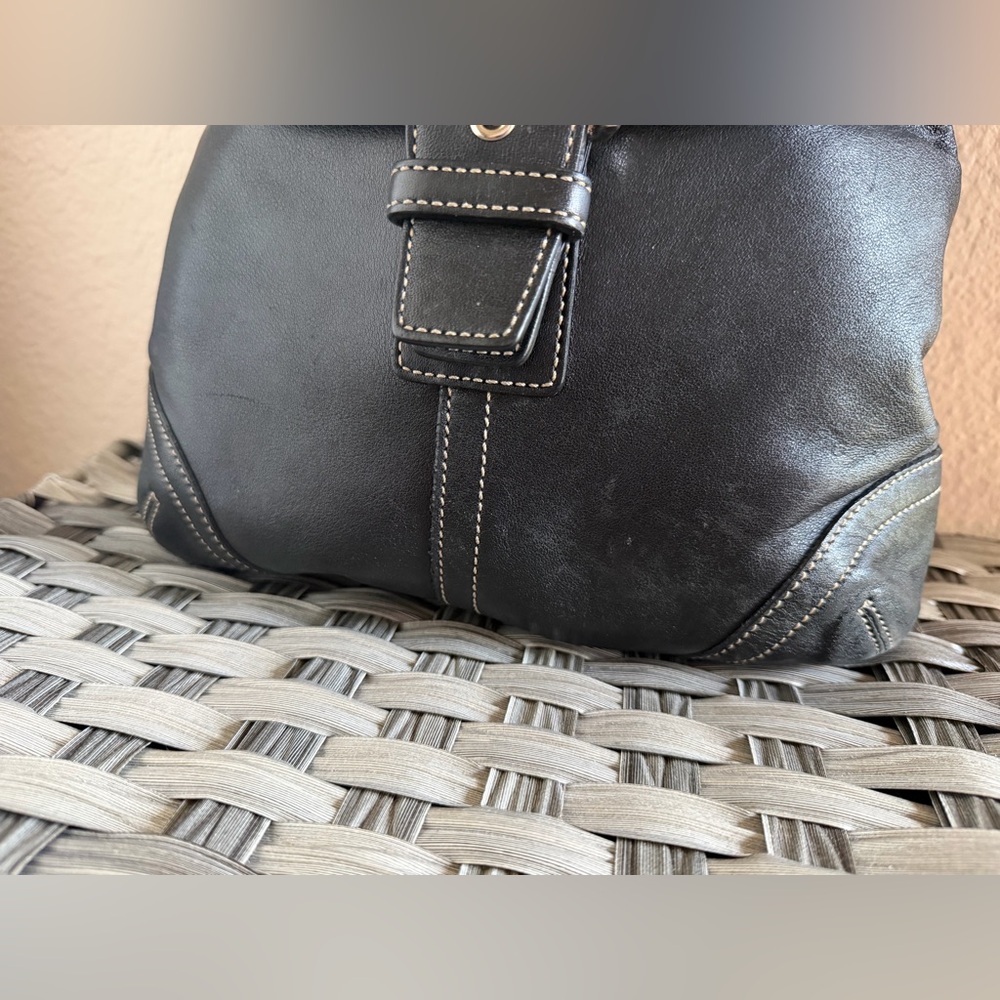 Coach Soho Large Black Leather Buckle Flap Shoulder Bag - Picture 12 of 16